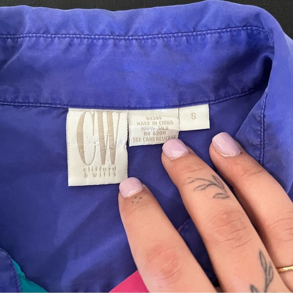 Vintage button up color block shirt - Picture 3 of 3